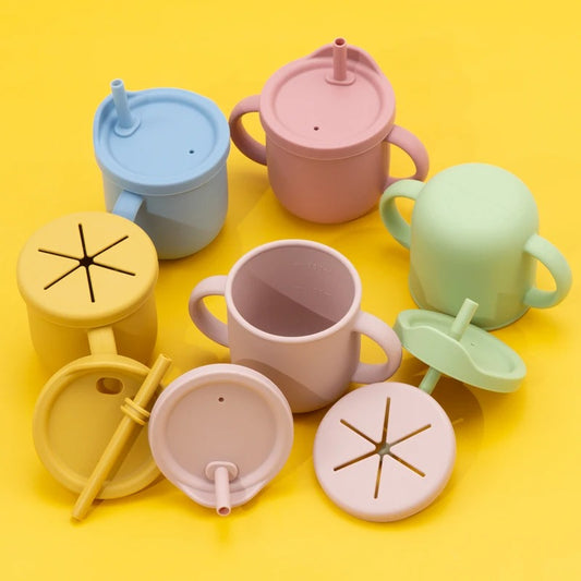 New Design Portable Multi-Function Drinking Cup Baby Feedin Liquid Feed Leak-Proof Straw Cup Food Storage Snack Cup