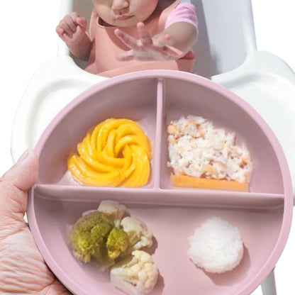 Cute Pure Color Weaning Children's Tableware Feeding Suction Plate Training Bowl Dining Appliance Food Grade Baby Accessories