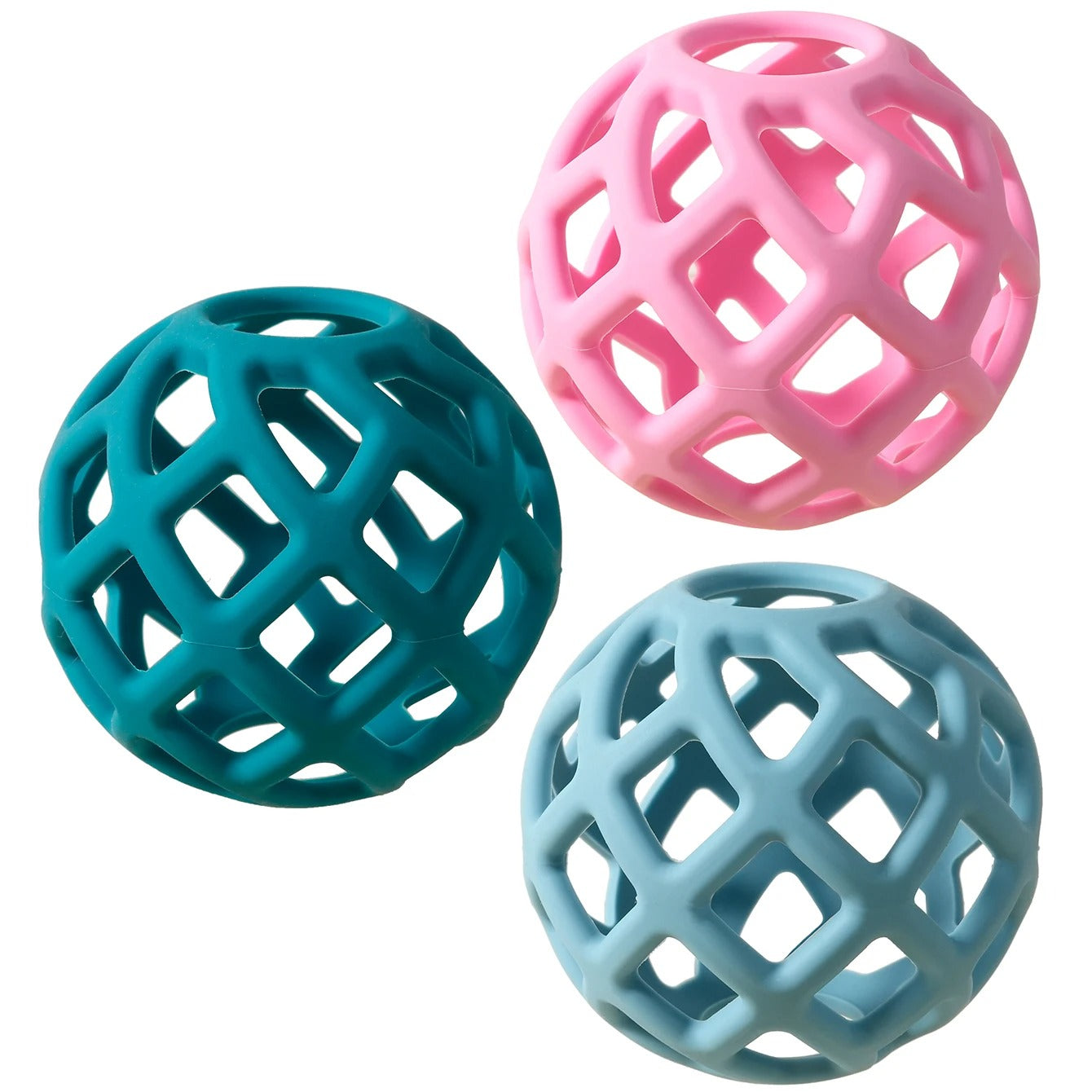 1PCS Baby Silicone Teether Toy Ball Shape Teething Toys Solid Color Oral Health Baby Stuff Baby Care Chewing Toy Baby Items