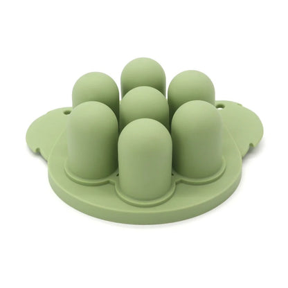 2PCS Baby Ice Cream Pops Silicone Mold Ice Cream Maker Cartoon Animal Shapes Molds Baby Fruit Feeding Pacifier Teether Toy