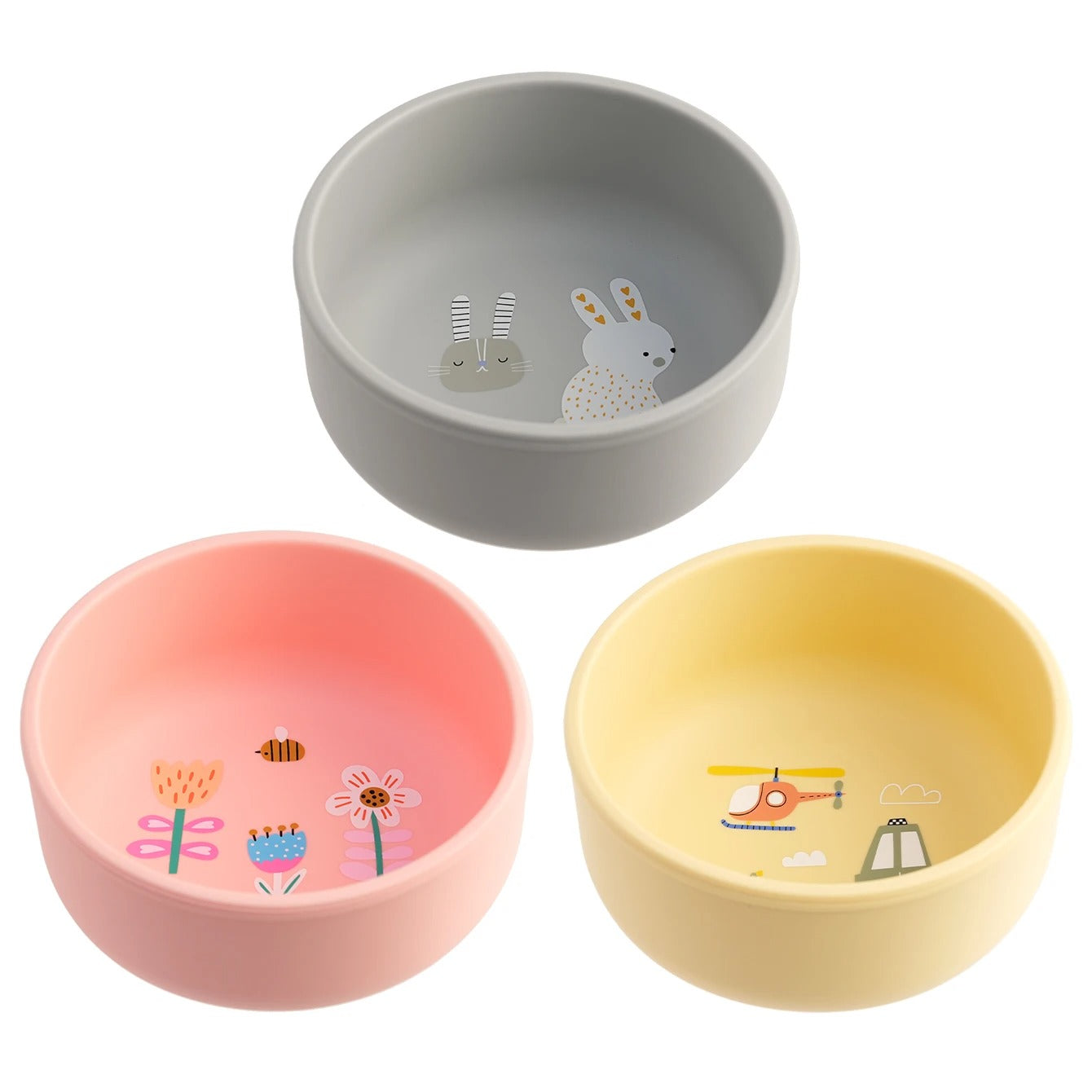 1PCS Baby Silicone Feeding Bowl Cartoon Pattern Baby Dishes Plate BPA Free Food Container Newborn Training Weaning Tableware