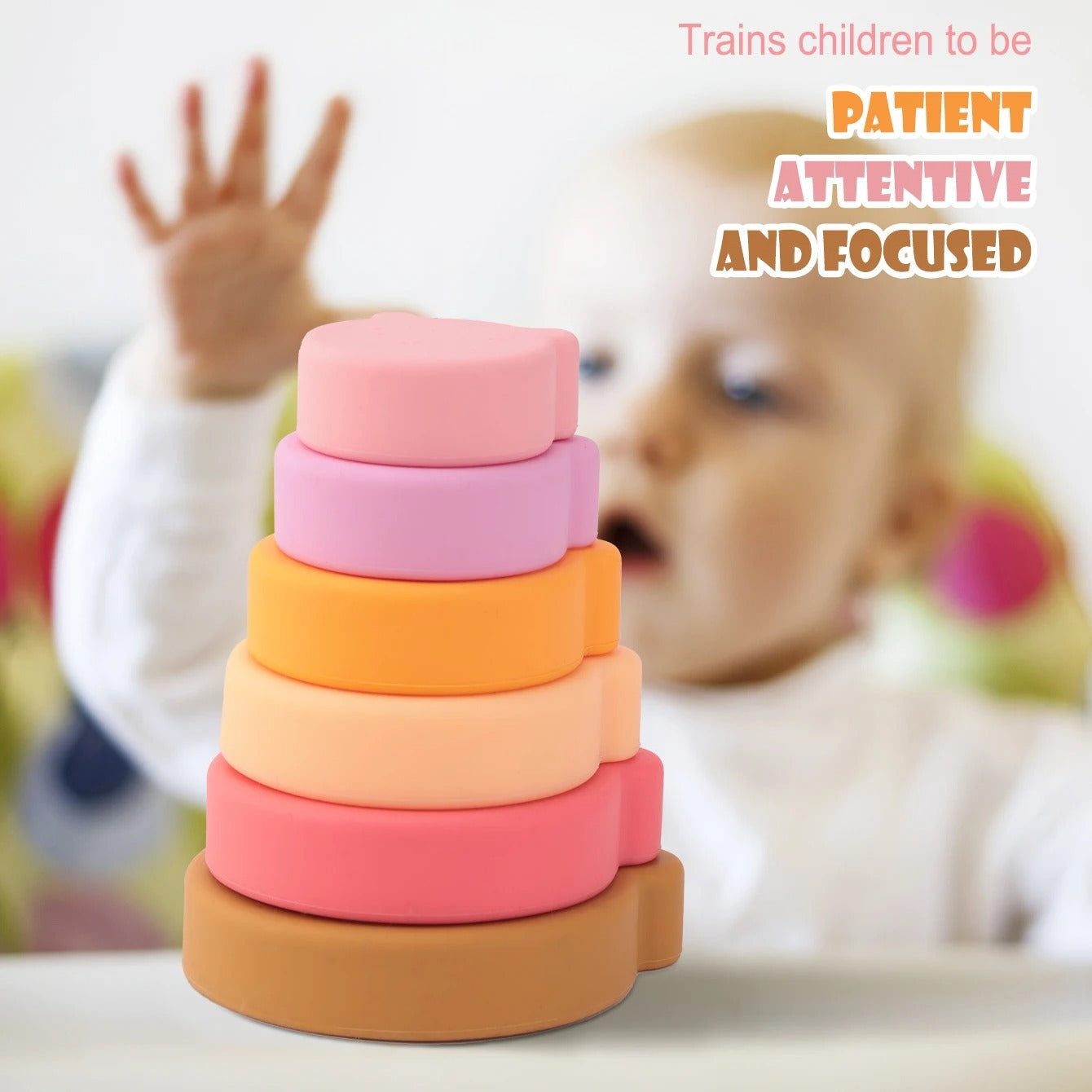 1Set Silicone Building Blocks Baby Teether Toy BPA Free Soft Stacking Montessori Puzzle 0-3Y Educational Toy Baby Stuff