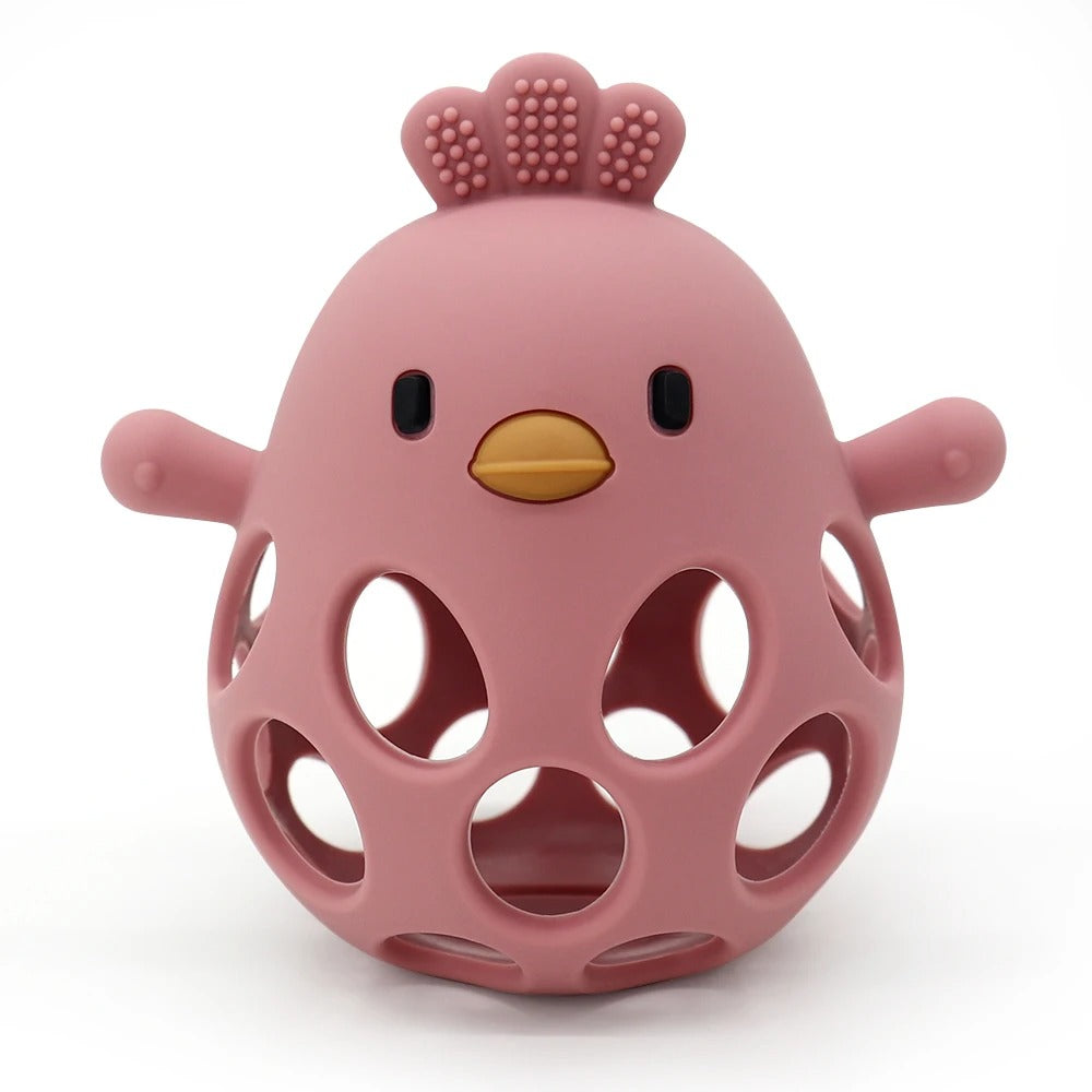 1Pcs Baby Teether Gloves Kids Cartoon Chick Shape Teether Toy Silicone Dental Care Gums Anti-eating Hand Molar Baby Accessorie