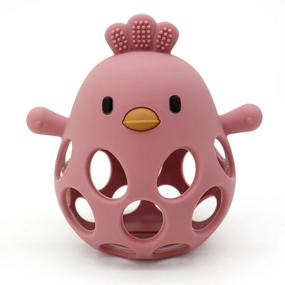 1Pcs Baby Teether Gloves Kids Cartoon Chick Shape Teether Toy Silicone Dental Care Gums Anti-eating Hand Molar Baby Accessorie