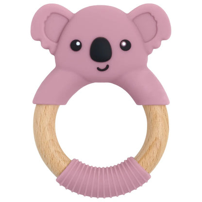1PC BPA Free Koala Wood Ring Kids Teething Rodent Infant Baby Teether Toys Baby Gym Mobile Rattles Newborn Educational Toys