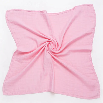 Muslin 70%Bamboo 30%Cotton Baby Blanket Baby Bed Soft Swaddle Newborn Pure Color Feeding Bibs Bandana Burp Cloth Towel Scarf