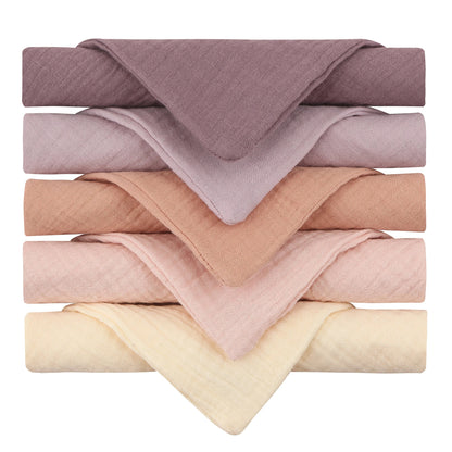 5PCS Multicolor Baby Handkerchief Soft Saliva Towel Absorbent Baby Burp Cloth Kids Wipe Cloth Newborn Feeding Face Bibs Products