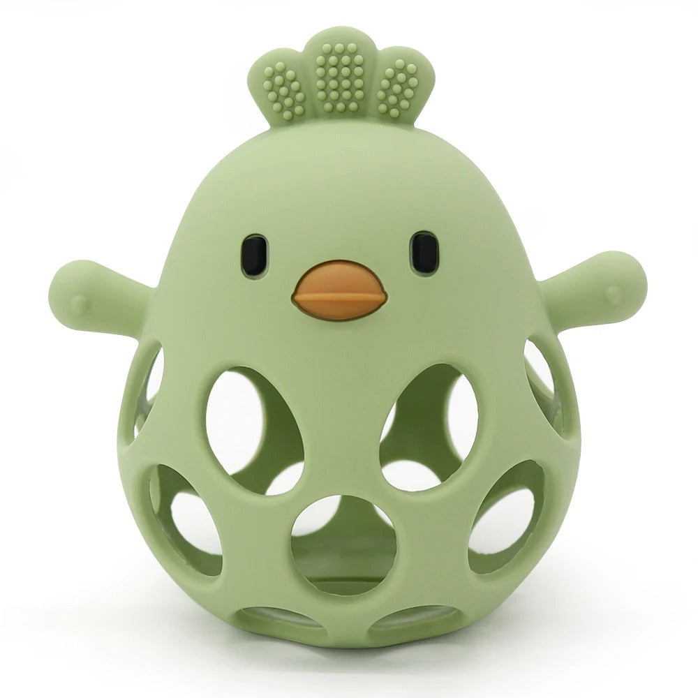 1Pcs Baby Teether Gloves Kids Cartoon Chick Shape Teether Toy Silicone Dental Care Gums Anti-eating Hand Molar Baby Accessorie