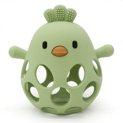 1Pcs Baby Teether Gloves Kids Cartoon Chick Shape Teether Toy Silicone Dental Care Gums Anti-eating Hand Molar Baby Accessorie