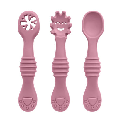 New Mother-kids 3PCS Baby Silicone Spoons Baby Utensils Training Cutlery Set Baby Feeding Meal Spoon Children's Tableware