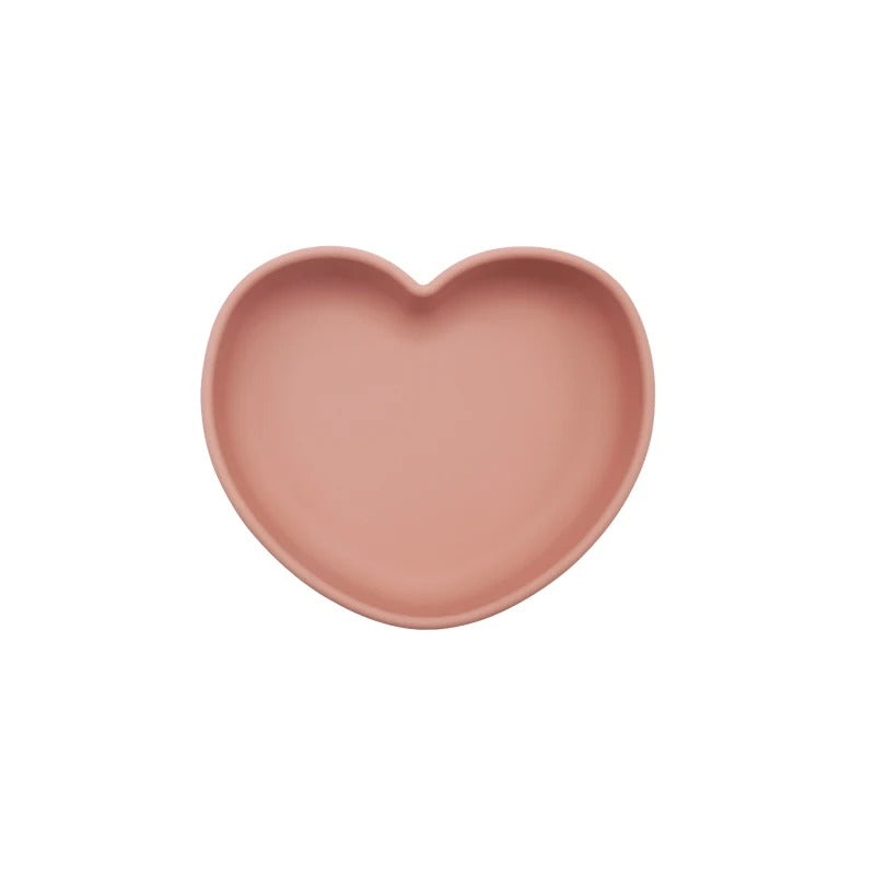 High Quality Silicone Feeding Solid Food Plates Dining Appliance Heart-Shaped Bowl With Suction Cup Children's Tableware