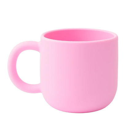 1PCS Silicone Baby Feeding Cup BPA Free Single Handle Portable Baby Tableware For Pure Color Baby Water Bottle Baby Shower Gift