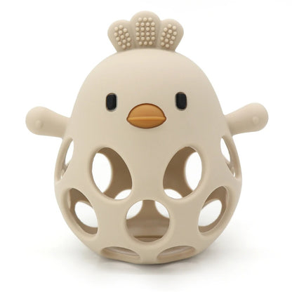 1Pcs Baby Teether Gloves Kids Cartoon Chick Shape Teether Toy Silicone Dental Care Gums Anti-eating Hand Molar Baby Accessorie